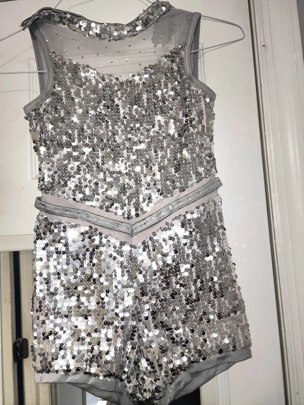 Silver Sequin Romper